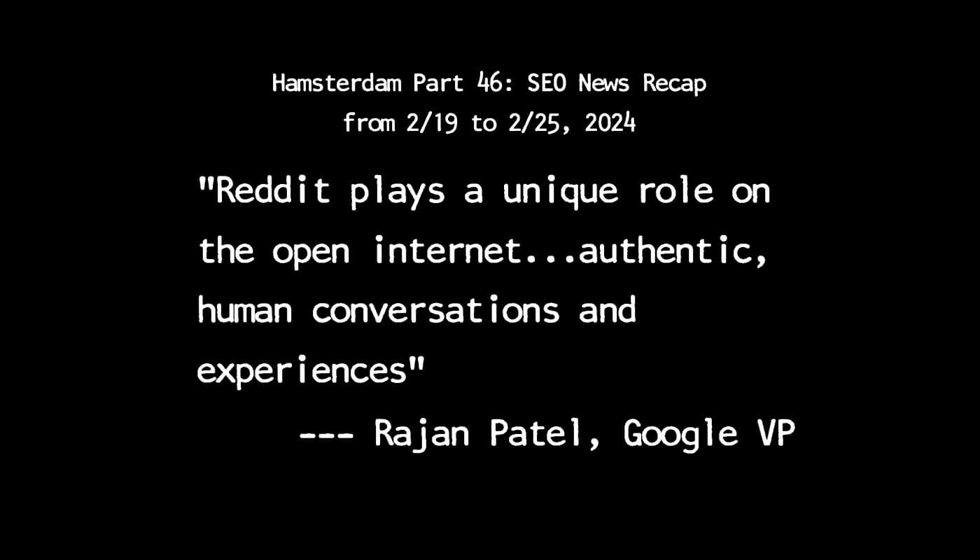 Hamsterdam Part 46: SEO News Recap from 2/19 to 2/25, 2024